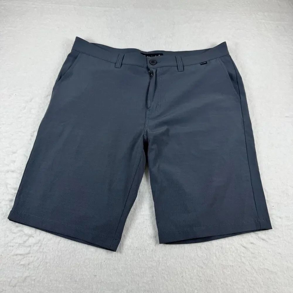 Travis Mathew Shorts Mens Size 36 Gray Striped Chino Golf Stretch Casual Summer